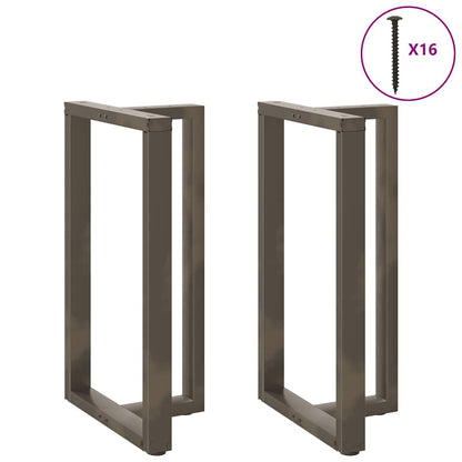 Gambe Tavolo Bar a T 2 pz Naturale 60x35x(100-101) cm Acciaio - homemem39