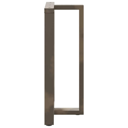 Gambe Tavolo Bar a T 2 pz Naturale 60x35x(100-101) cm Acciaio - homemem39
