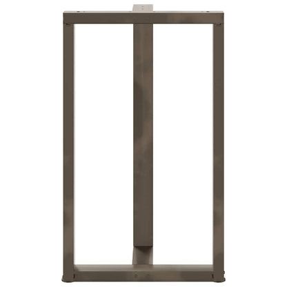Gambe Tavolo Bar a T 2 pz Naturale 60x35x(100-101) cm Acciaio - homemem39