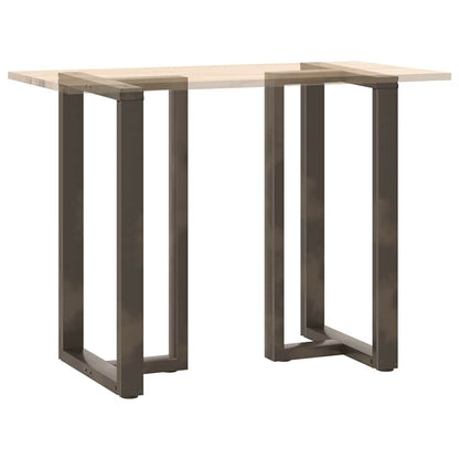Gambe Tavolo Bar a T 2 pz Naturale 60x35x(100-101) cm Acciaio - homemem39