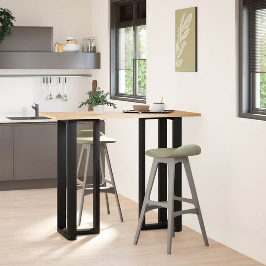 Gambe per tavolo da bar a forma di T 2 pz nere 40x35x(110-111) cm in acciaio - homemem39