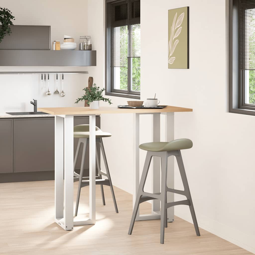 Gambe per tavolo da bar forma T 2 pz bianche 40x35x(110-111) cm