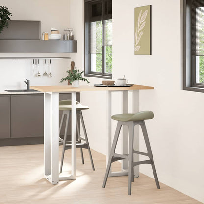 Gambe per tavolo da bar forma T 2 pz bianche 40x35x(110-111) cm