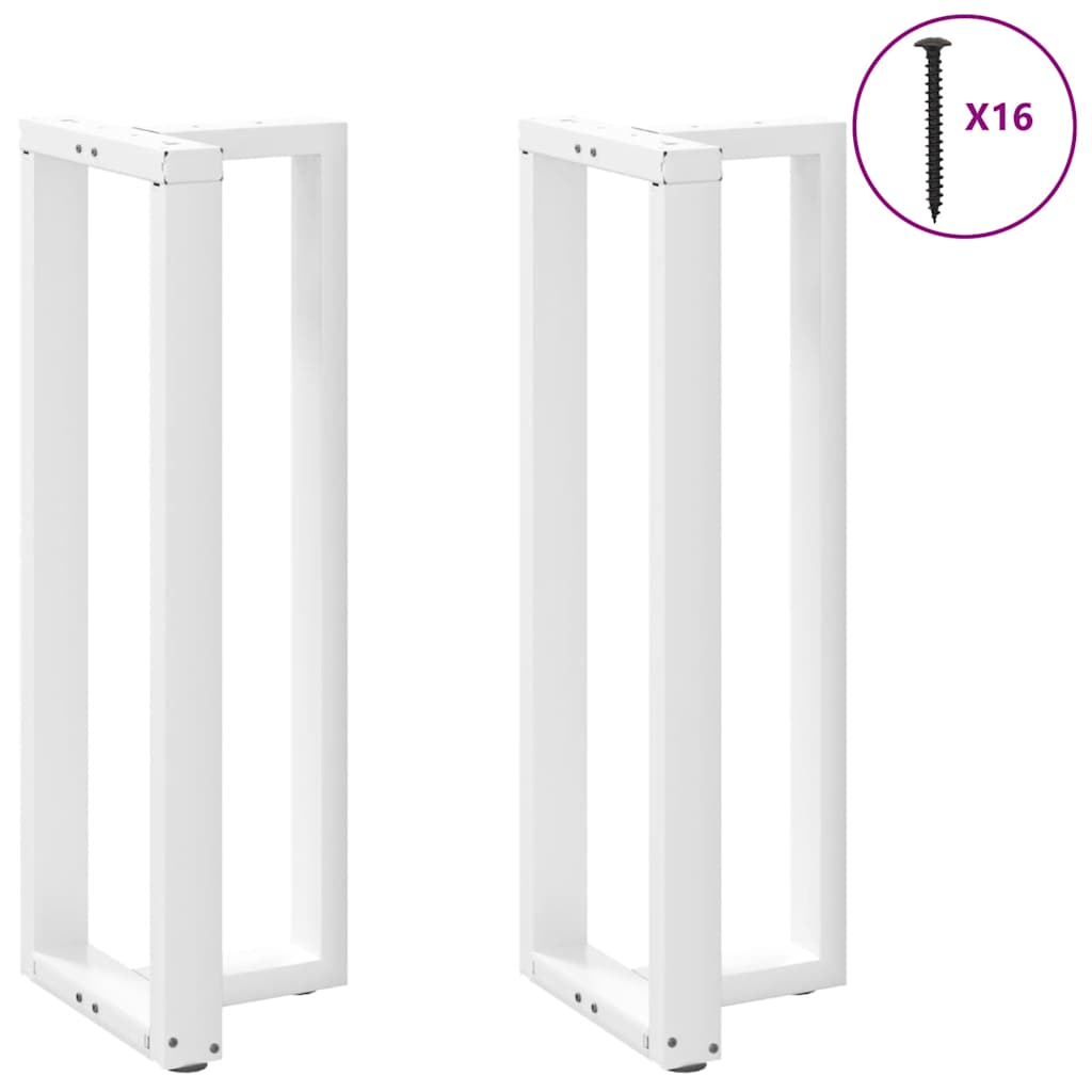 Gambe per tavolo da bar forma T 2 pz bianche 40x35x(110-111) cm