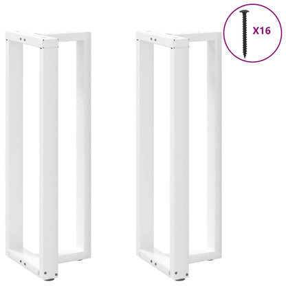 Gambe per tavolo da bar forma T 2 pz bianche 40x35x(110-111) cm