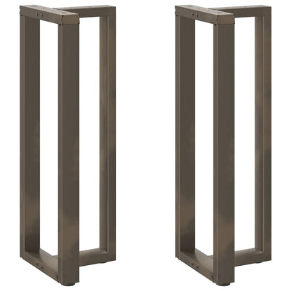 Gambe Tavolo Bar a T 2 pz Naturale 40x35x(111-112) cm Acciaio - homemem39