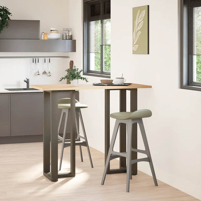 Gambe Tavolo Bar a T 2 pz Naturale 40x35x(111-112) cm Acciaio - homemem39