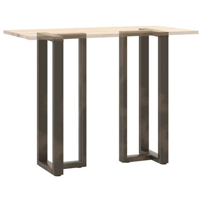 Gambe Tavolo Bar a T 2 pz Naturale 40x35x(111-112) cm Acciaio - homemem39