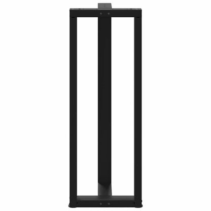 Gambe per tavolo da bar a forma di T 2 pz nere 50x35x(110-111) cm in acciaio - homemem39