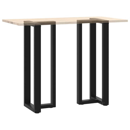 Gambe per tavolo da bar a forma di T 2 pz nere 50x35x(110-111) cm in acciaio - homemem39