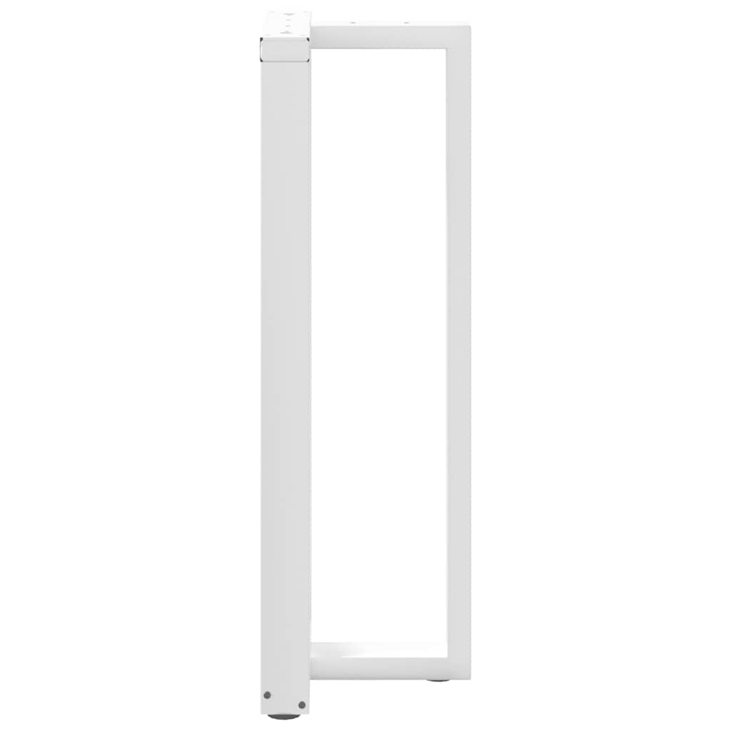 Gambe per tavolo da bar forma T 2 pz bianche 50x35x(110-111) cm