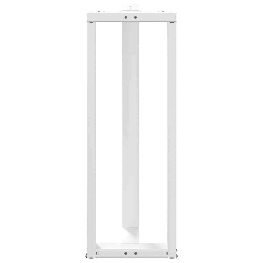 Gambe per tavolo da bar forma T 2 pz bianche 50x35x(110-111) cm