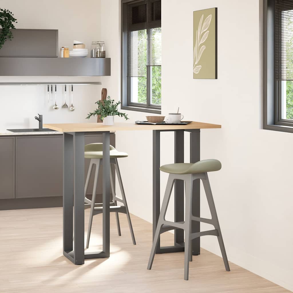 Gambe tavolo da bar forma T 2 pz Antracite 50x35x(110-111) cm