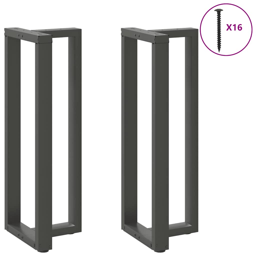 Gambe tavolo da bar forma T 2 pz Antracite 50x35x(110-111) cm