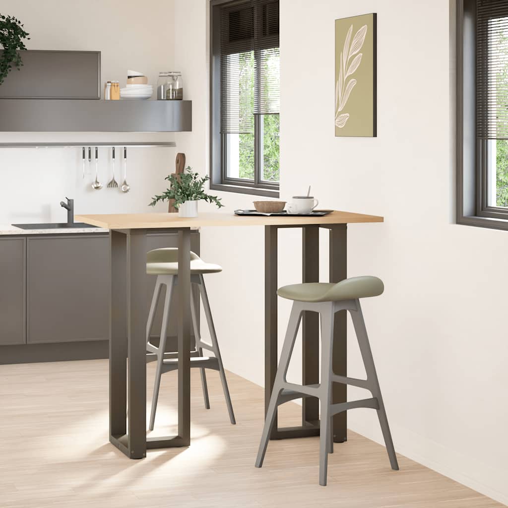 Gambe per tavolo da bar forma T 2 pz nere 50x35x(110-111) cm