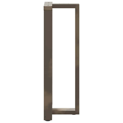 Gambe Tavolo Bar a T 2 pz Naturale 50x35x(111-112) cm Acciaio - homemem39