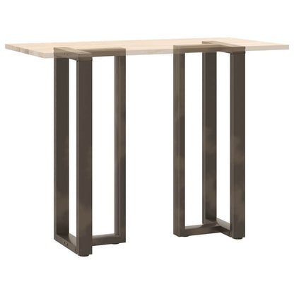 Gambe Tavolo Bar a T 2 pz Naturale 50x35x(111-112) cm Acciaio - homemem39