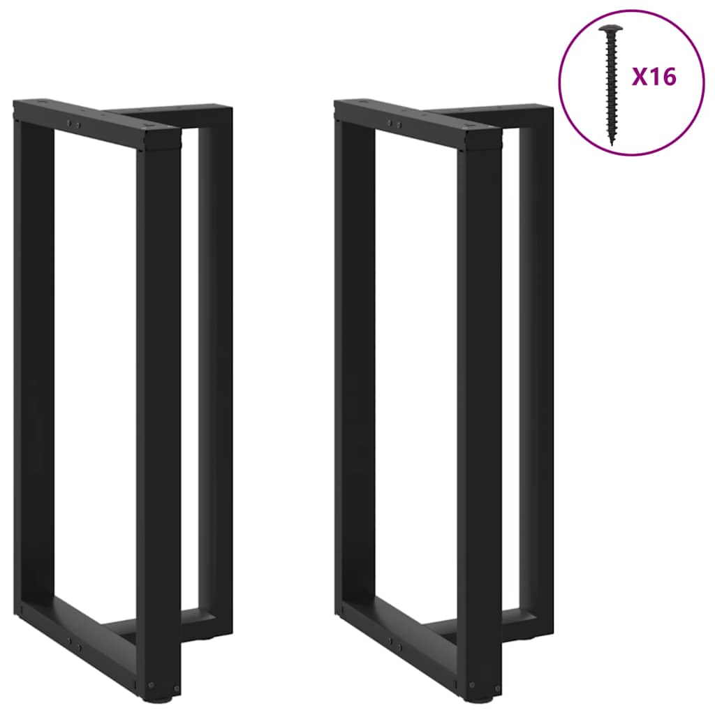 Gambe per tavolo da bar forma T 2 pz nere 60x35x(110-111) cm