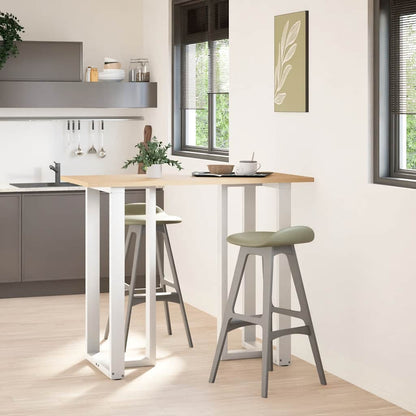 Gambe Tavolo Bar a Forma T 2pz bianco 60x35x(110-111)cm Acciaio - homemem39