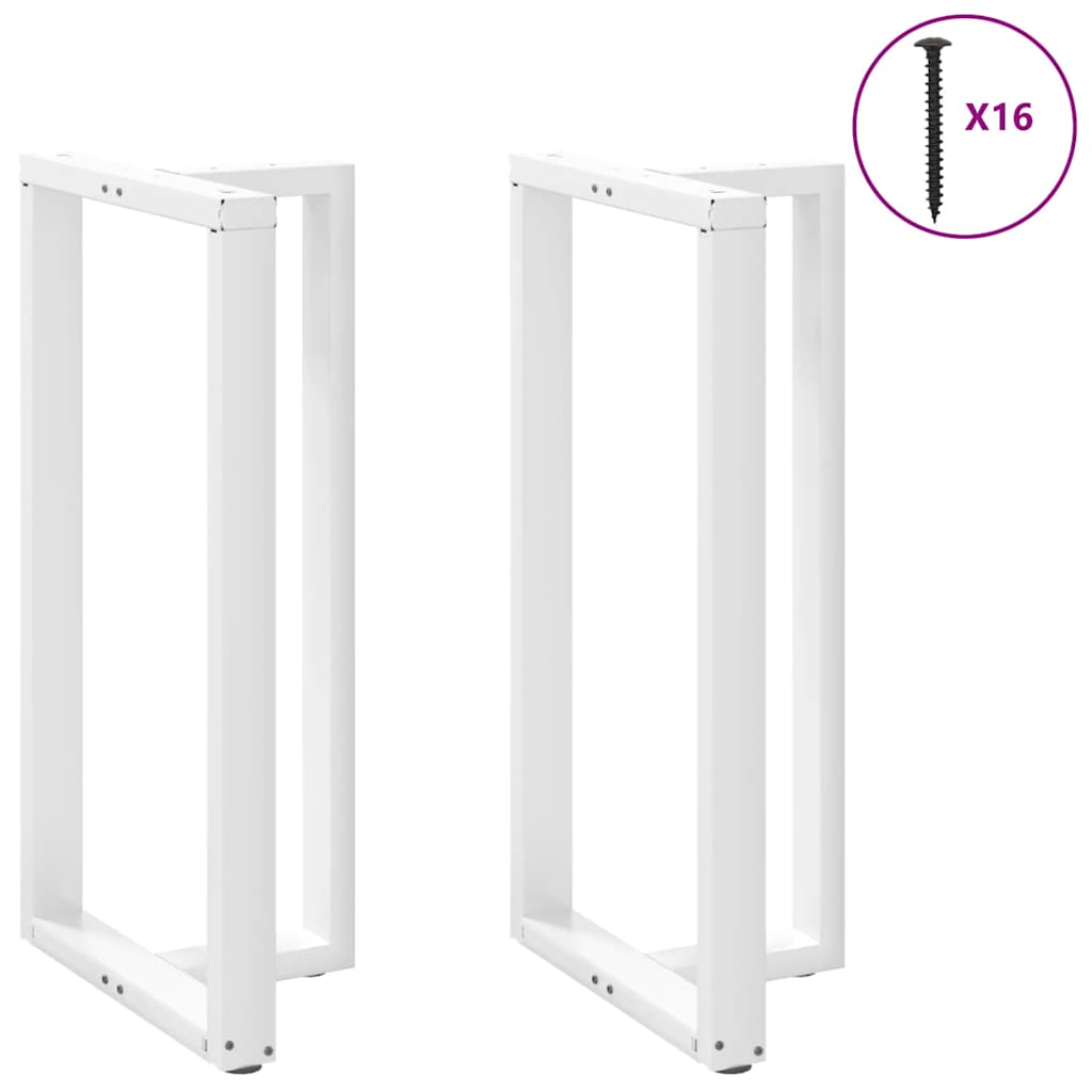 Gambe per tavolo da bar forma T 2 pz bianche 60x35x(110-111) cm