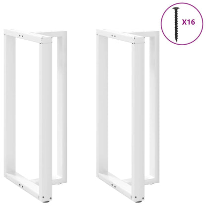 Gambe per tavolo da bar forma T 2 pz bianche 60x35x(110-111) cm