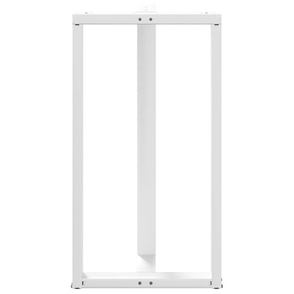 Gambe Tavolo Bar a Forma T 2pz bianco 60x35x(110-111)cm Acciaio - homemem39