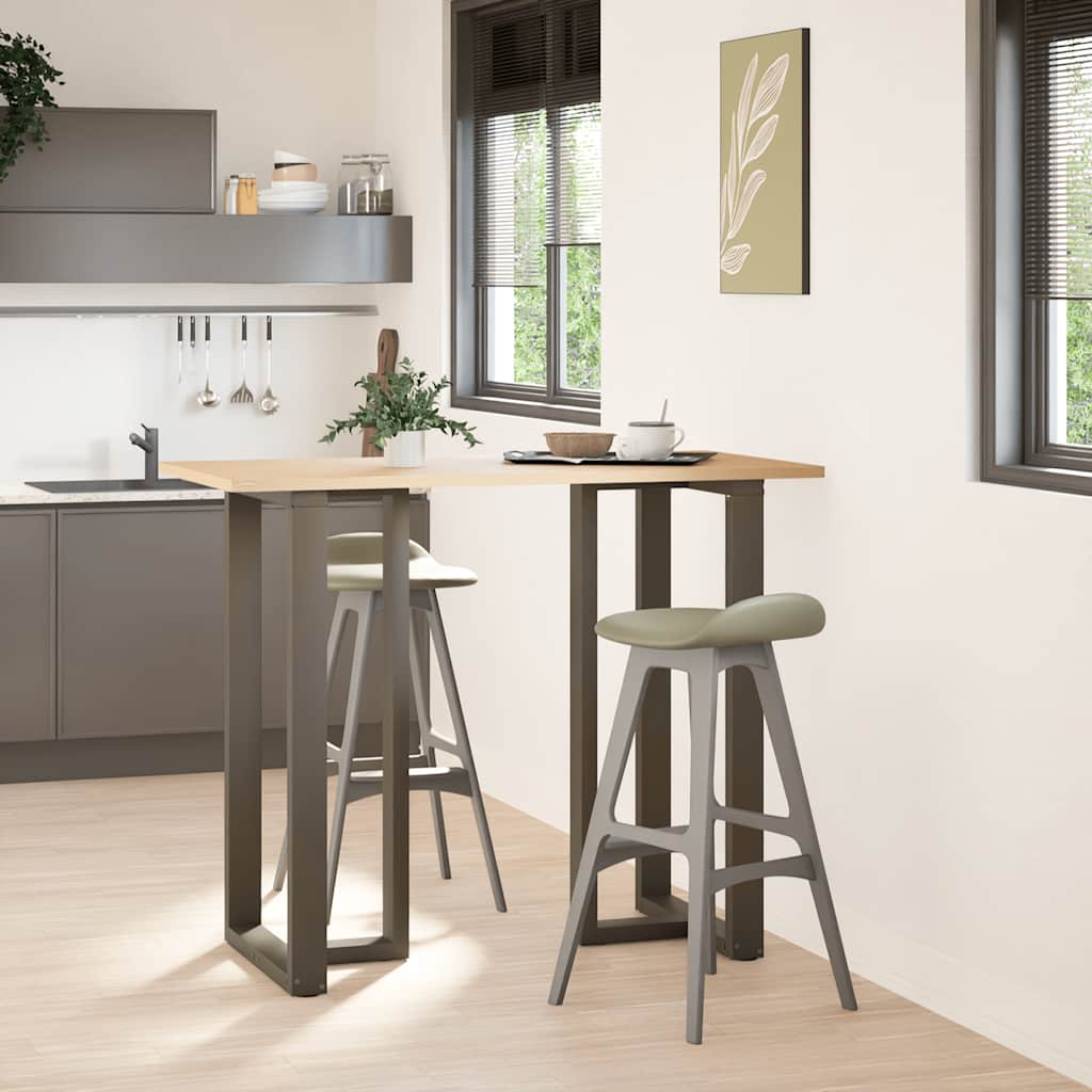 Gambe Tavolo Bar a T 2 pz Naturale 60x35x(111-112) cm Acciaio - homemem39