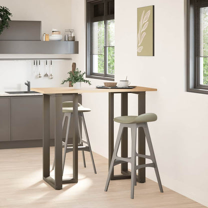 Gambe Tavolo Bar a T 2 pz Naturale 60x35x(111-112) cm Acciaio - homemem39
