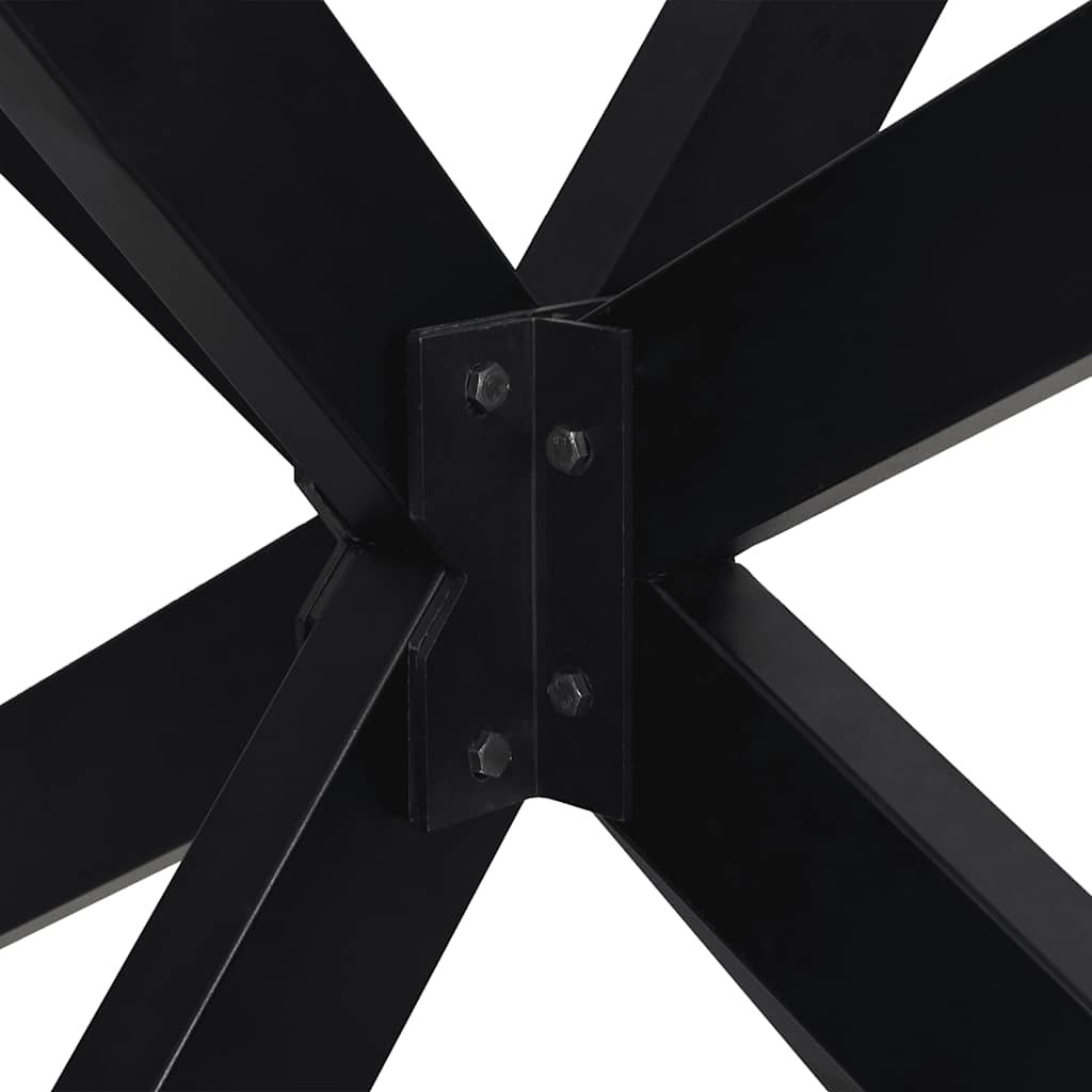 Gamba Tavolo da Pranzo a Forma di Ragno Nero 120x68x(72-73) cm