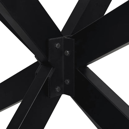 Gamba Tavolo da Pranzo a Forma di Ragno Nero 120x68x(72-73) cm