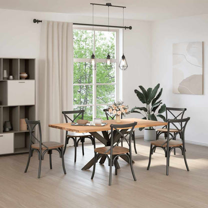 Gamba Tavolo da Pranzo a Forma di Ragno Nero 120x68x(72-73) cm