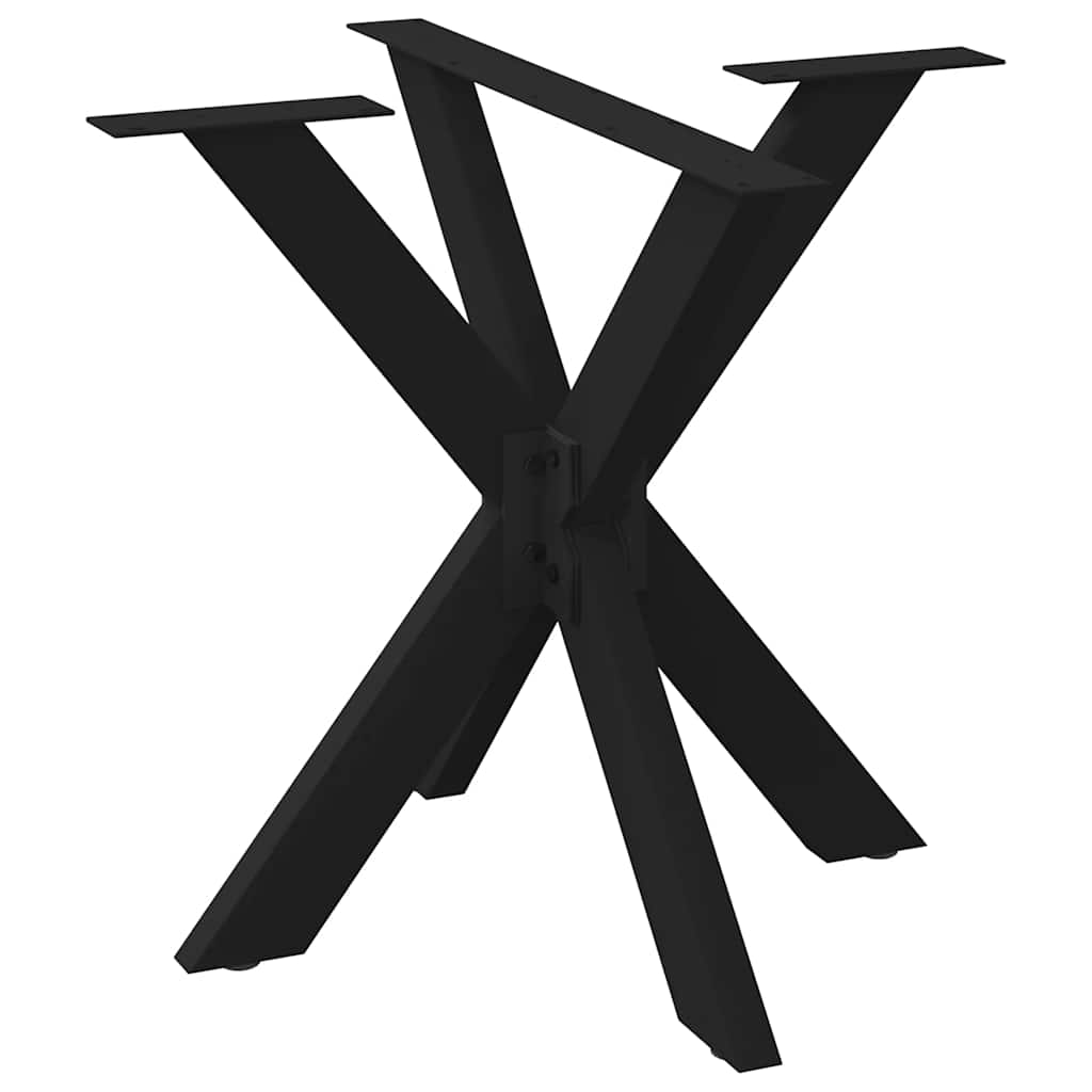 Gamba Tavolo da Pranzo a Forma di Ragno Nero 85x85x(72-73) cm