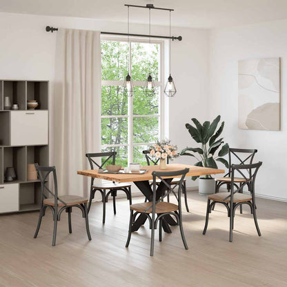 Gamba Tavolo da Pranzo a Forma di Ragno Nero 85x85x(72-73) cm