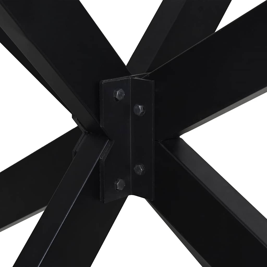 Gamba Tavolo da Pranzo a Forma di Ragno Nero 85x85x(72-73) cm