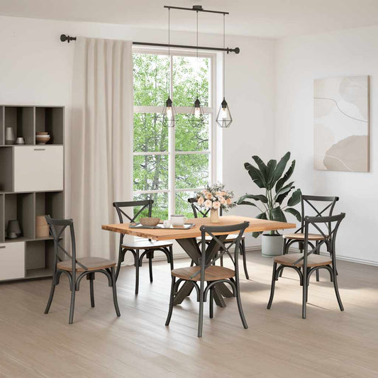 Gamba per Tavolo da Pranzo a Forma di Ragno Nero 85x85x(72-73) cm Acciaio