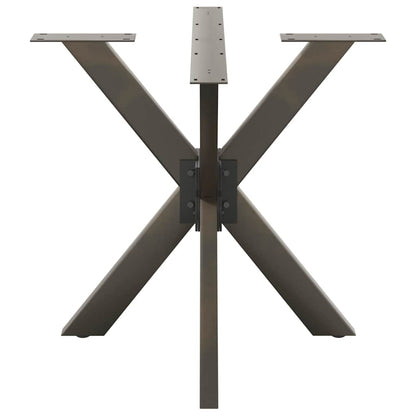 Gamba Tavolo da Pranzo a Forma di Ragno Nero 85x85x(72-73) cm