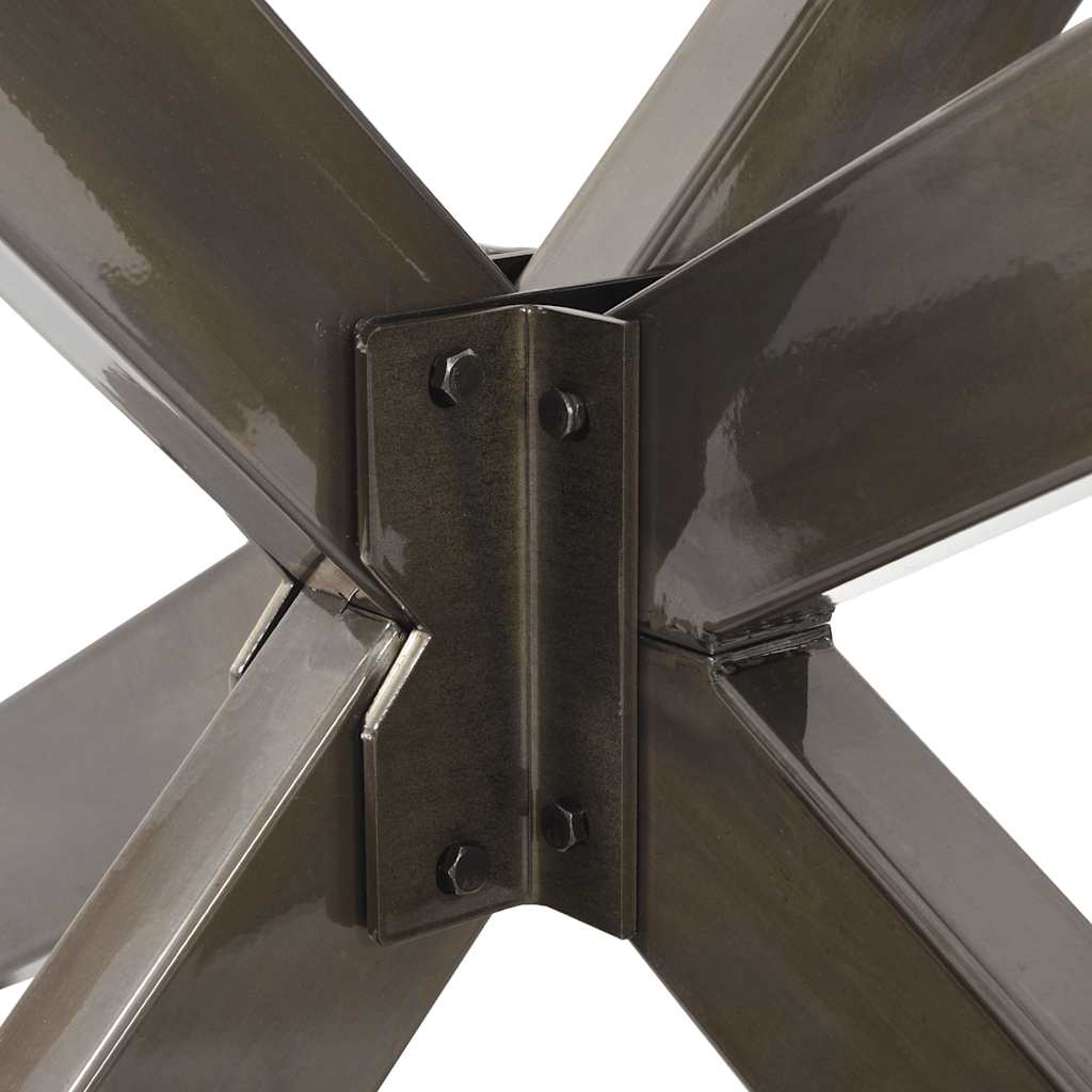 Gamba Tavolo da Pranzo a Forma di Ragno Nero 85x85x(72-73) cm
