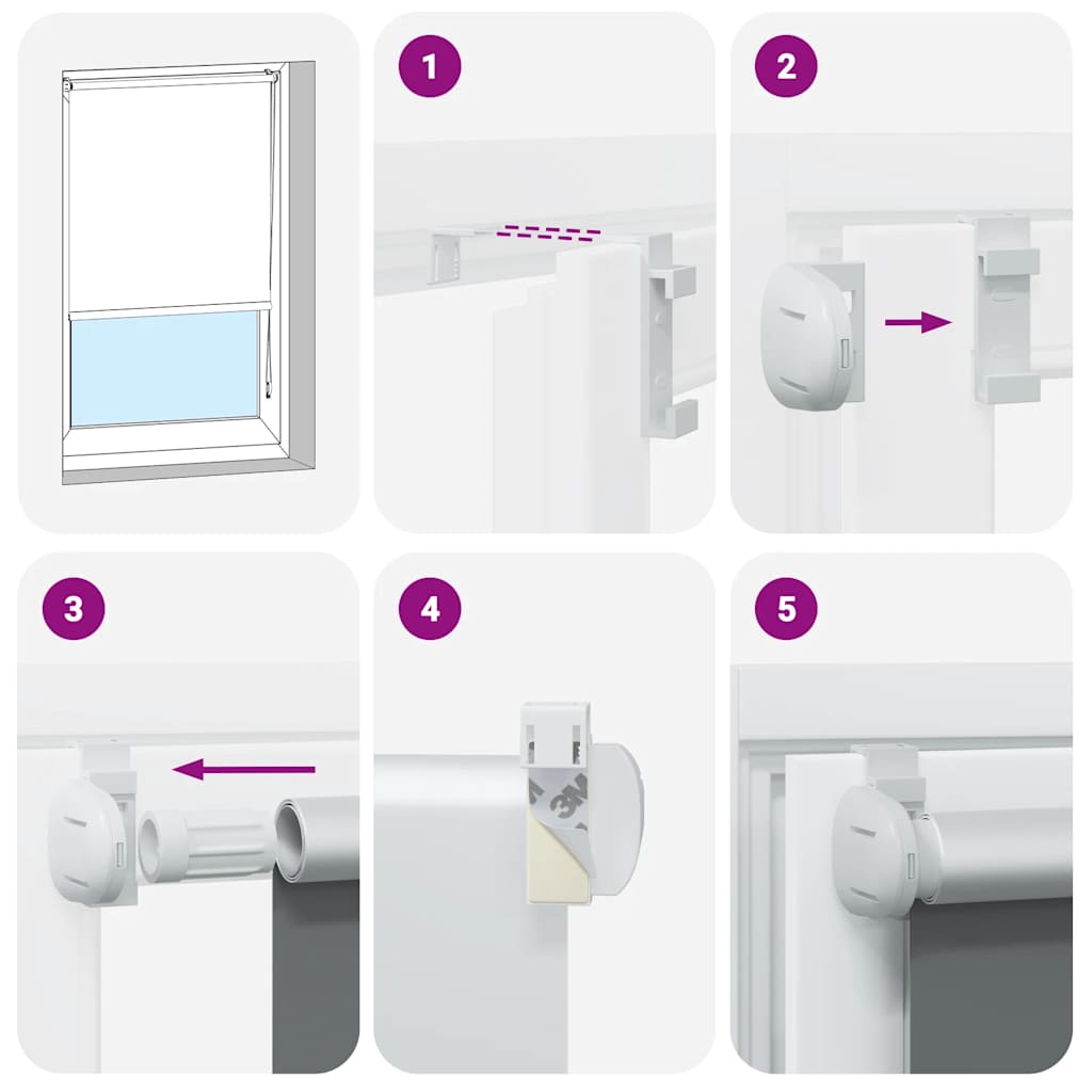 Tenda a Rullo Oscurante 115x130 cm Larghezza Tessuto 110,7 cm - homemem39