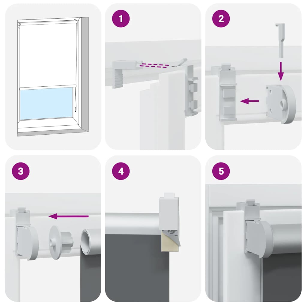 Tenda a Rullo Oscurante 125x150 cm Larghezza Tessuto 121,6 cm - homemem39