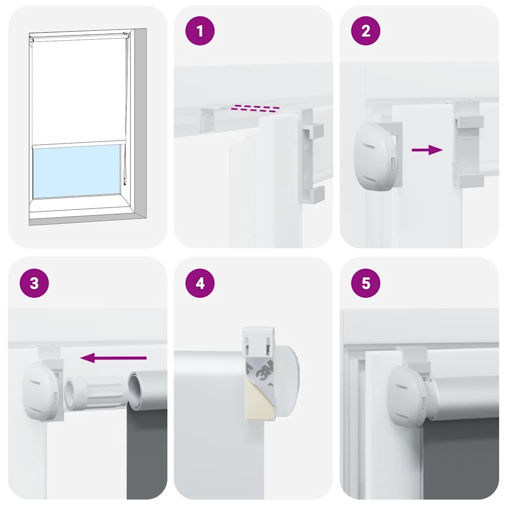 Tenda a Rullo Oscurante 110x175 cm Larghezza Tessuto 105,7 cm