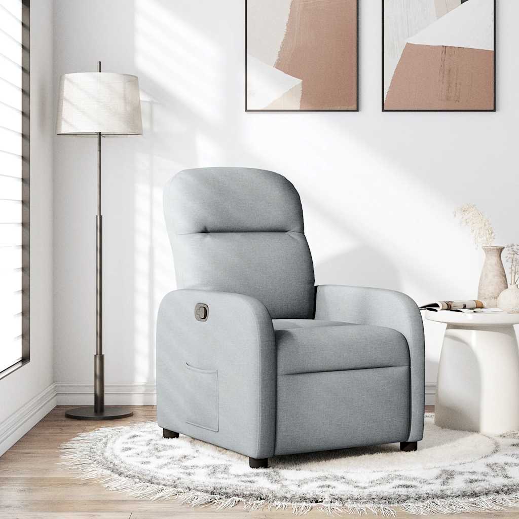 Poltrona Reclinabile in Tessuto Grigio Chiaro | homemem39