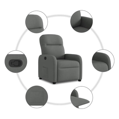 Poltrona Reclinabile in Tessuto Grigio Scuro | homemem39