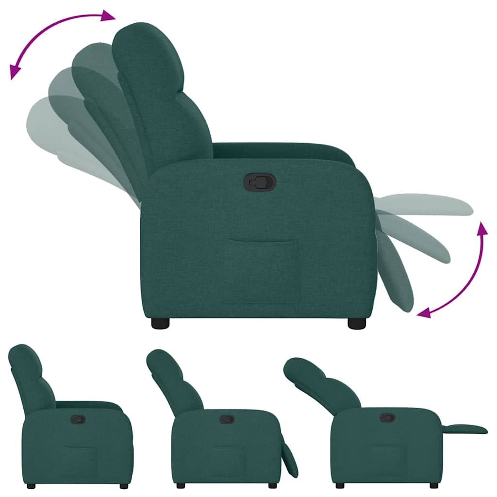 Poltrona Reclinabile in Tessuto Verde Scuro | homemem39