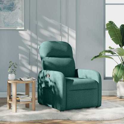 Poltrona Reclinabile in Tessuto Verde Scuro