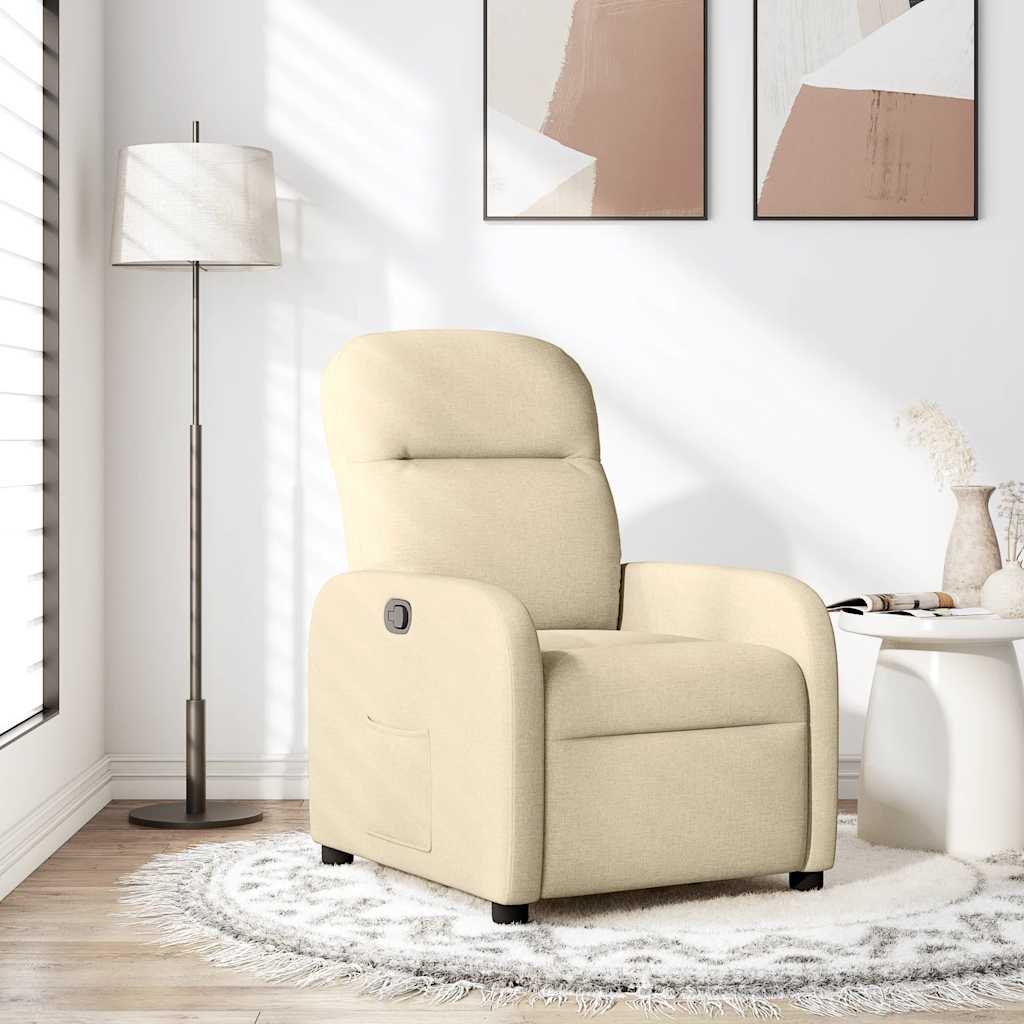 Poltrona Reclinabile in Tessuto Crema - homemem39