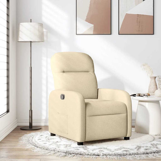 Poltrona Reclinabile in Tessuto Crema - homemem39