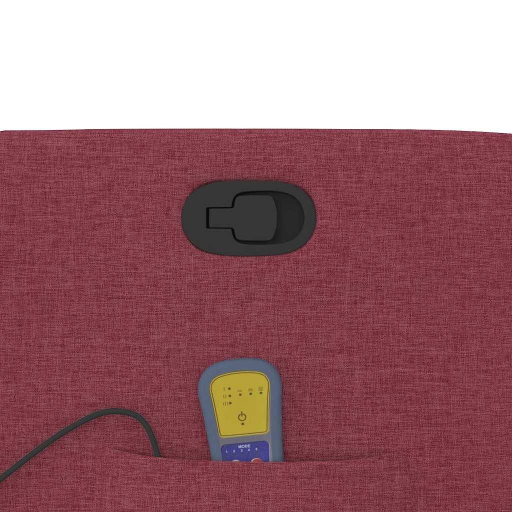Poltrona Massaggiante Reclinabile Rosso Vino in Tessuto - homemem39