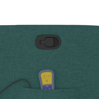 Poltrona Massaggiante Reclinabile Verde Scuro in Tessuto - homemem39