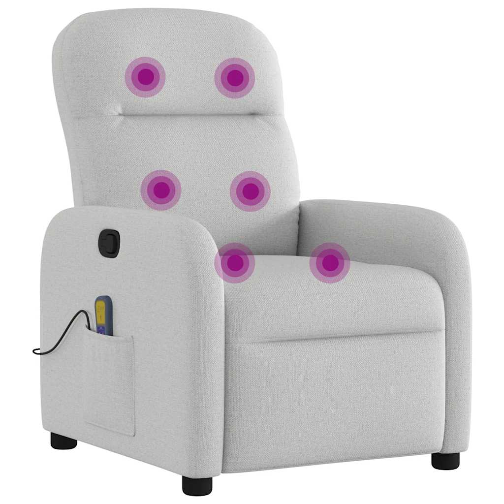 Poltrona Massaggiante Reclinabile Grigio Nuvola in Tessuto - homemem39