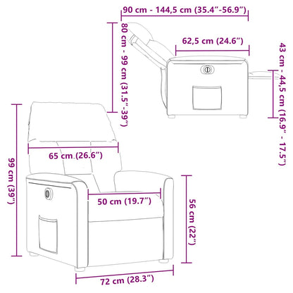 Poltrona Reclinabile Marrone Scuro in Tessuto - homemem39